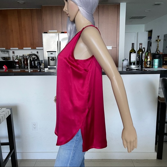 Vince. Gorgeous Fuchsia Silk High-Low Tank Top - Picture 7 of 11